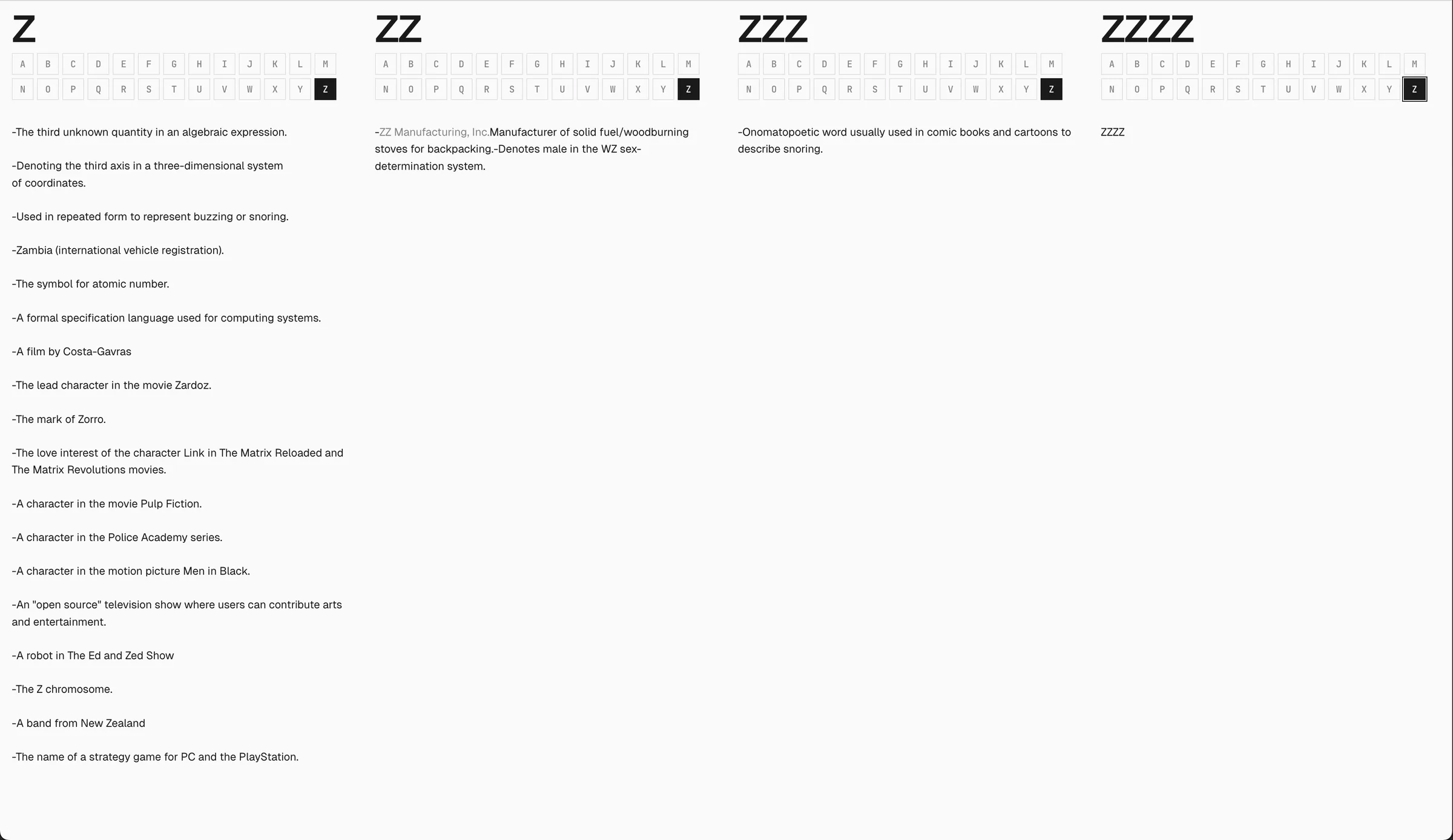 A-ZZZZ