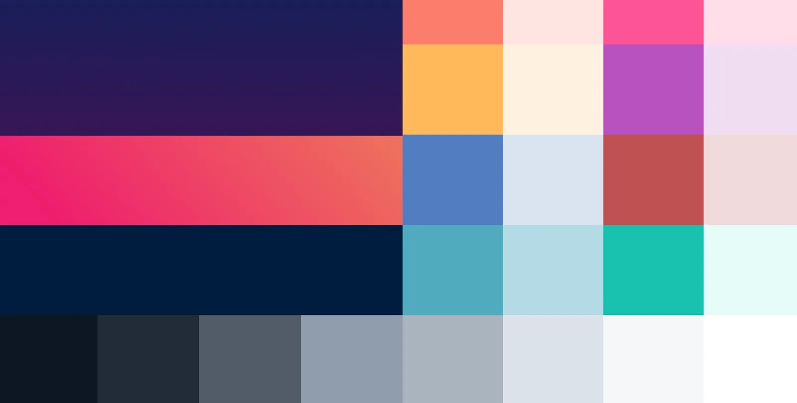 Atly brand colour palette: gradients, accents and neutrals