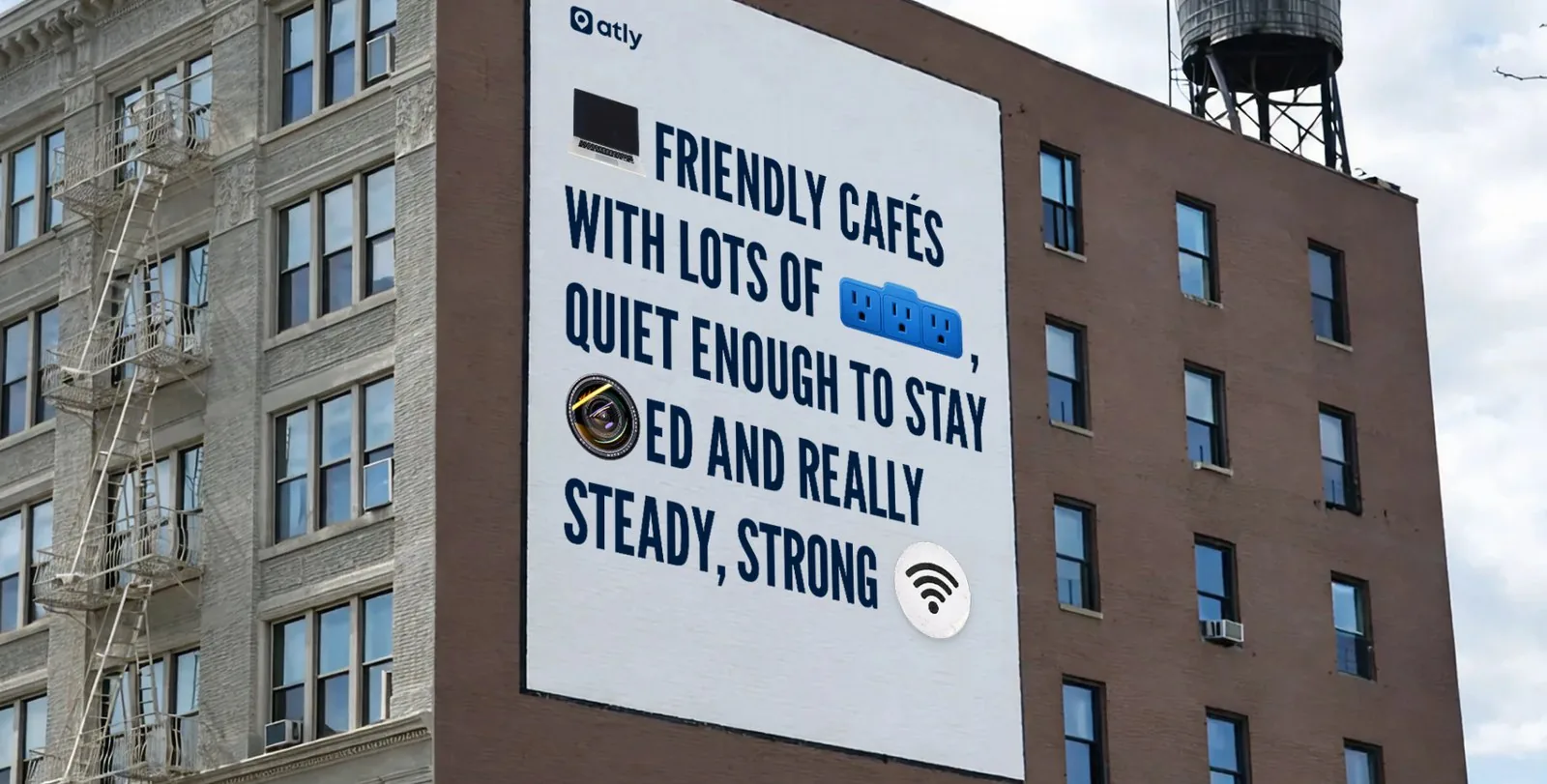 Atly out-of-home wall mural in big condensed type
