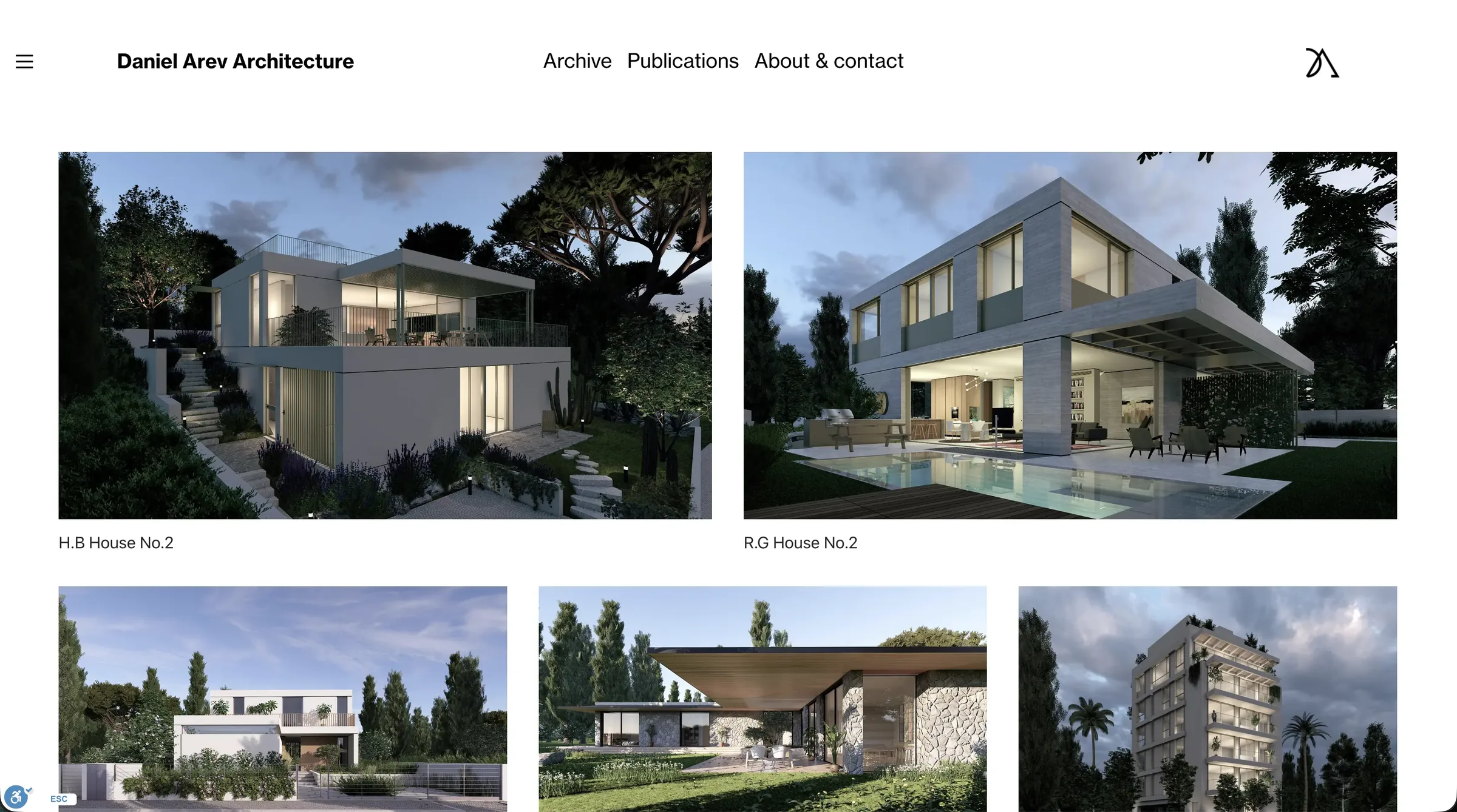 Daniel Arev Architecture website