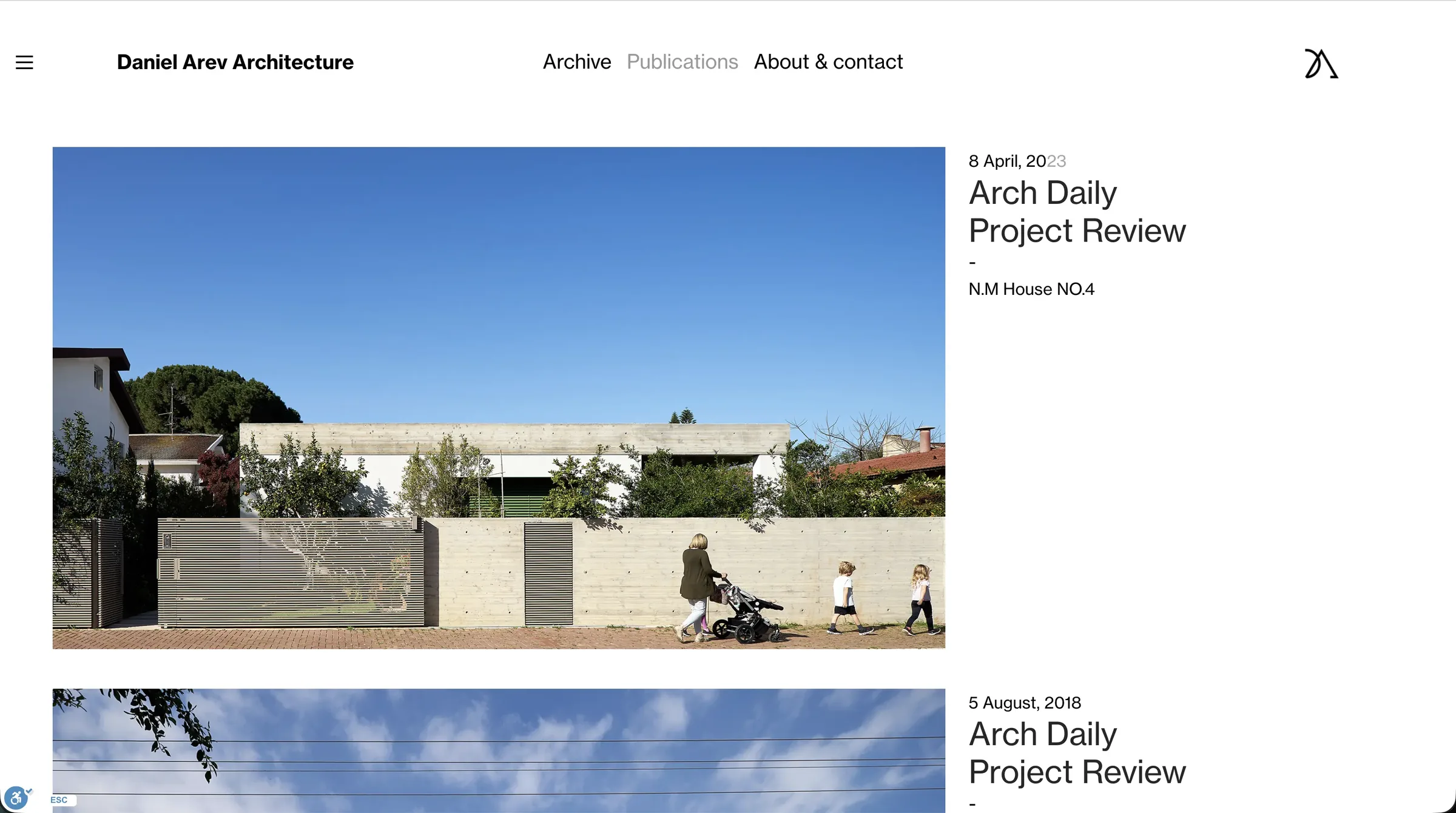 Daniel Arev Architecture website