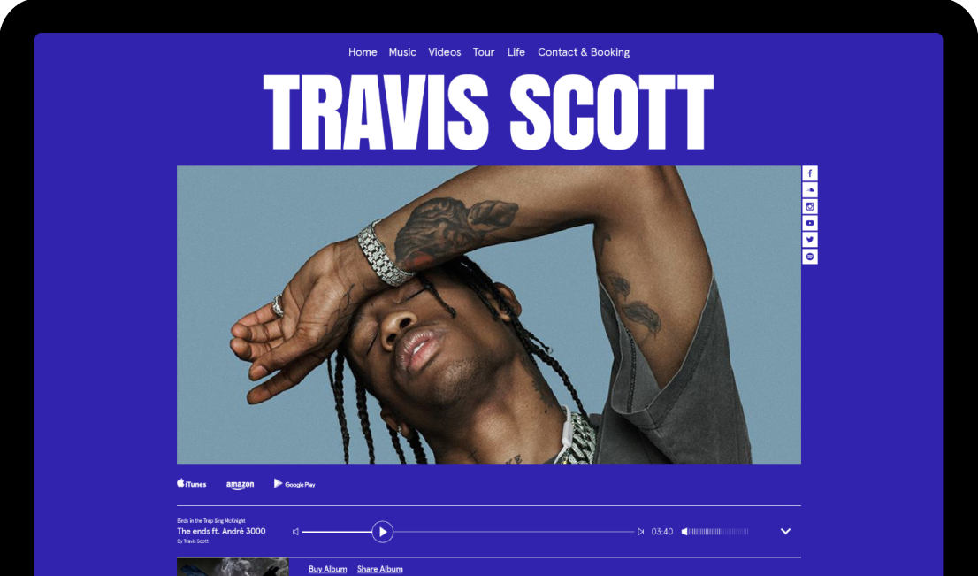Wix Musician Template specification
