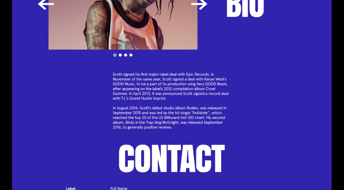 Wix Musician Template specification